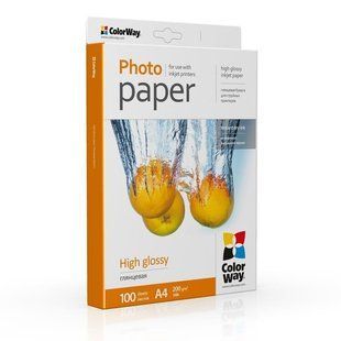 Фотопапір ColorWay глянцевий 200г/м2 A4 100 арк. (PG200100A4) PG200100A4 фото
