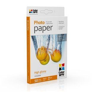 Фотопапір ColorWay глянцевий 180г/м2 10х15см 50 арк. (PG1800504R) PG1800504R фото