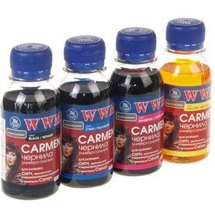Комплект чорнил WWM Universal Carmen для Сanon серий PIXMA iP/iX/MP/MX/MG В/C/M/Y(CARMEN/SET.4-2) 4*100 CARMEN.SET-2 фото