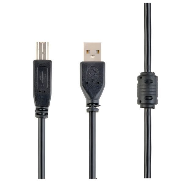 Кабель Cablexpert USB - USB Type-B V 2.0 (M/M), 3.0 м, Феритовий фільтр, чорний (CCF-USB2-AMBM-10) CCF-USB2-AMBM-10 фото