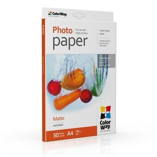 Фотопапір ColorWay матовий 190г/м2 A4 50 арк. (PM190050A4) PM190050A4 фото