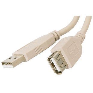 Кабель Atcom USB - USB V 2.0 (M/F), подовжувач, Ferrite Core, 3 м, білий (3790) 3790 фото