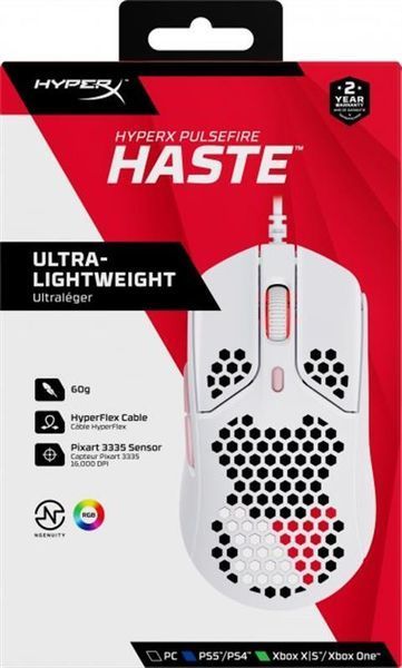 Миша HyperX Pulsefire Haste White/Pink (4P5E4AA) 462408 фото