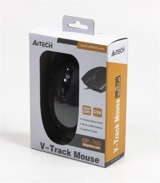 Миша A4Tech OP-760 Black USB V-Track 218711 фото