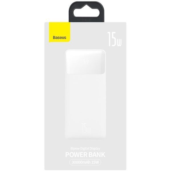 Універсальна мобільна батарея Baseus Bipow Digital Display 15W 30000mAh White (PPDML-K02) 428013 фото